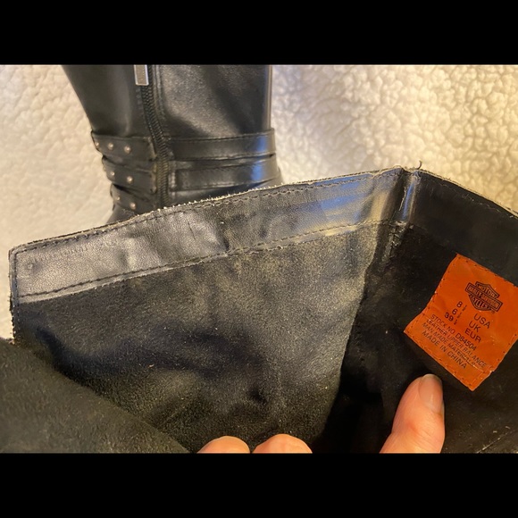 Harley Davidson WELL LOVED black riding boots 8.5 - Picture 10 of 12